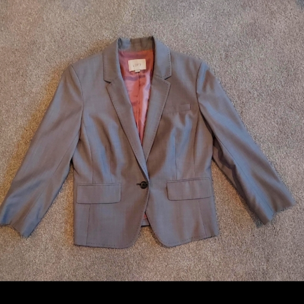 Ann Taylor Loft Taupe Blazer Sz 6
